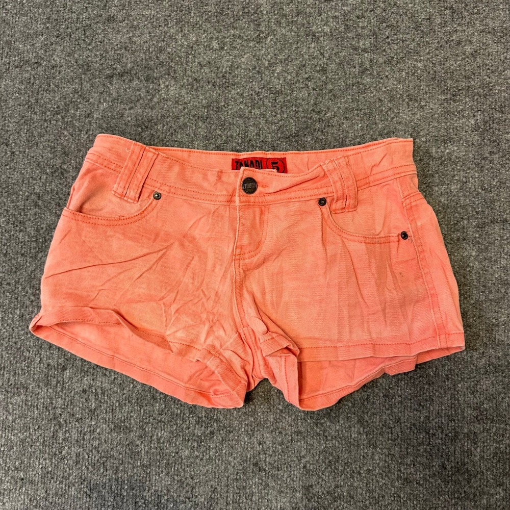 Zanadi Shorts Womens Size 5 Coral Pink Mini Casual Low Rise Rolled Hem Cotton